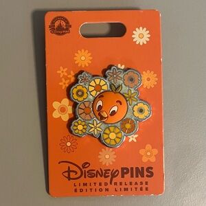Disney Pins Orange Bird Floral Enamel Pin -